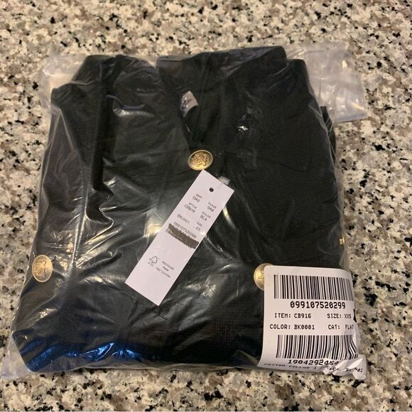 J Crew Jacket XXS Feminine Patch-pocket Sweater Lady Jacket Black - Picture 5 of 9